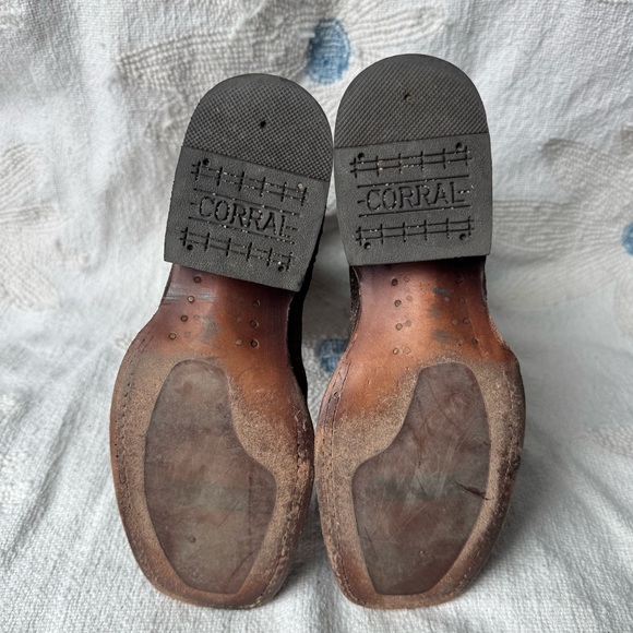 Corral Women's Orix Glitter Inlay & Studs Square Toe Boots Size 8.5 - Picture 8 of 14